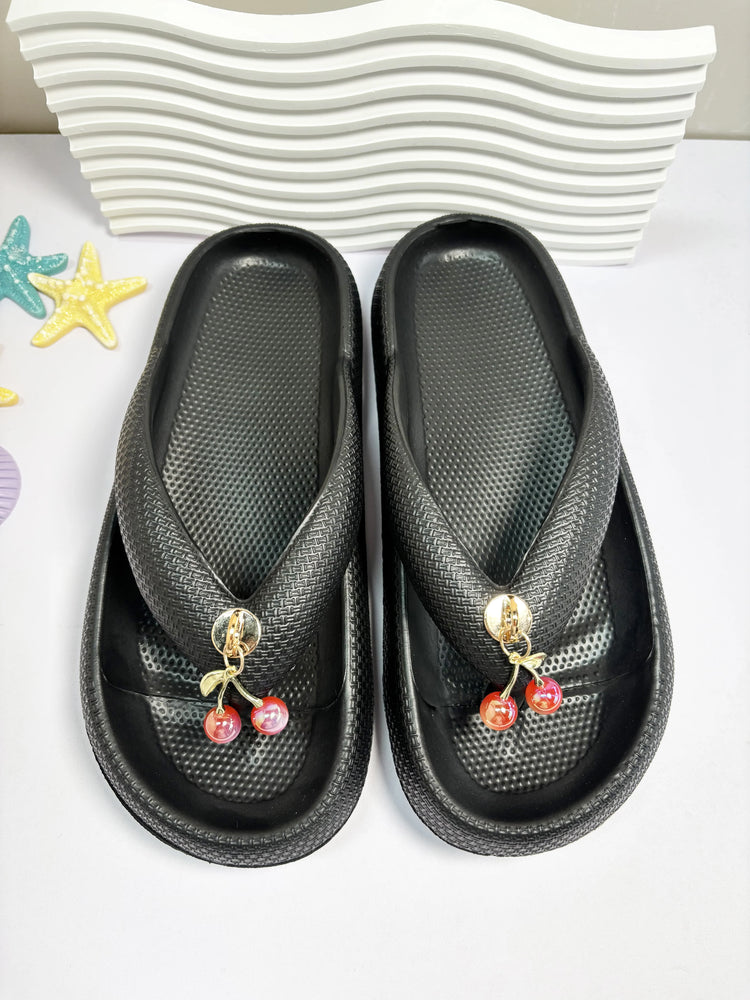 Infradito da donna multicolori estivi Sandali con fiocco in orsacchiotto metallico alla moda Sandali da spiaggia per le vacanze a casa Calzature versatili