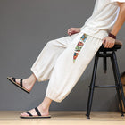 Men's Summer Shorts Breathable Cotton Casual Pants Retro Traditional Loose Streetwear Calf-Length Comfortable Men's Shorts