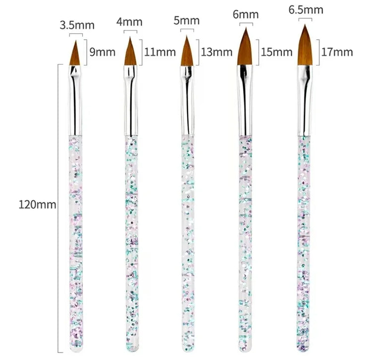 6/31Pcs Nail Art Brush Design Tip Painting Drawing Carving Dotting Pen FlatFan Liner Acrylic Gel UV Polish Nail Art Tools