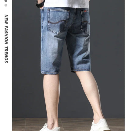 2025 Estate Marca Stretch Sottile Bermuda Masculina Cotone Denim Jeans Jorts Uomo Al Ginocchio Morbido Ropa Hombre Pantaloncini