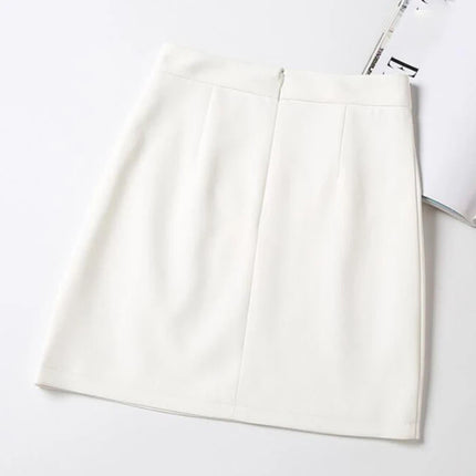Minigonne estive Donna Chiffon Nero Bianco Moda Ufficiale Faldas 2022 Mujer Coreano Gonna a tubino Vita alta Breve Jupe femminile