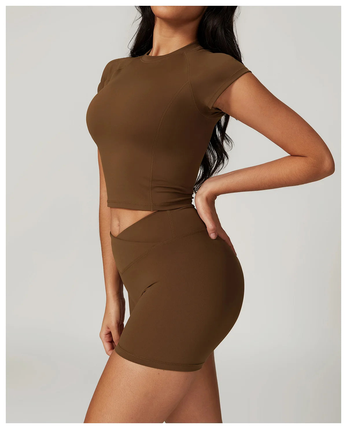 2 Pieces Yoga Set Gym Clothes Sportswear Yoga Suits For Women Fitness Short Sleeve Crop Top Tracksuits Sports Bra Gym Leggings