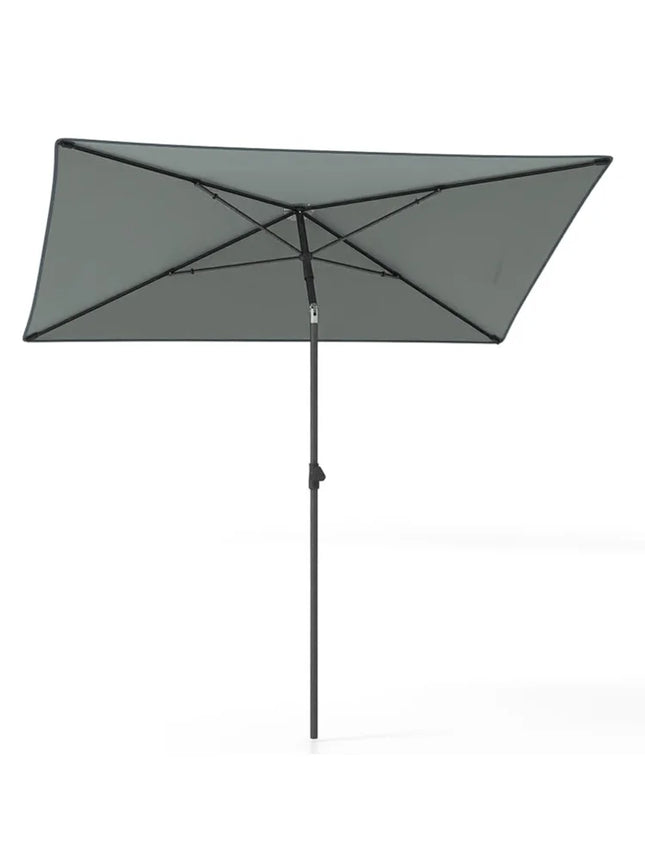 Silver-Coated Rectangular Outdoor Umbrella, 2-Piece Design with Carry Bag, Sunshade for Balcony, Garden, Pool, Beach