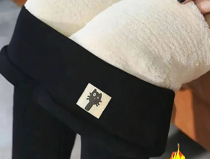 Winter Thicken Warm Leggings Women Lamb Cashmere Joggers High Waist Fleece Elastic Tights Warm Tights Pants Slim Velvet Legging PlatiNum