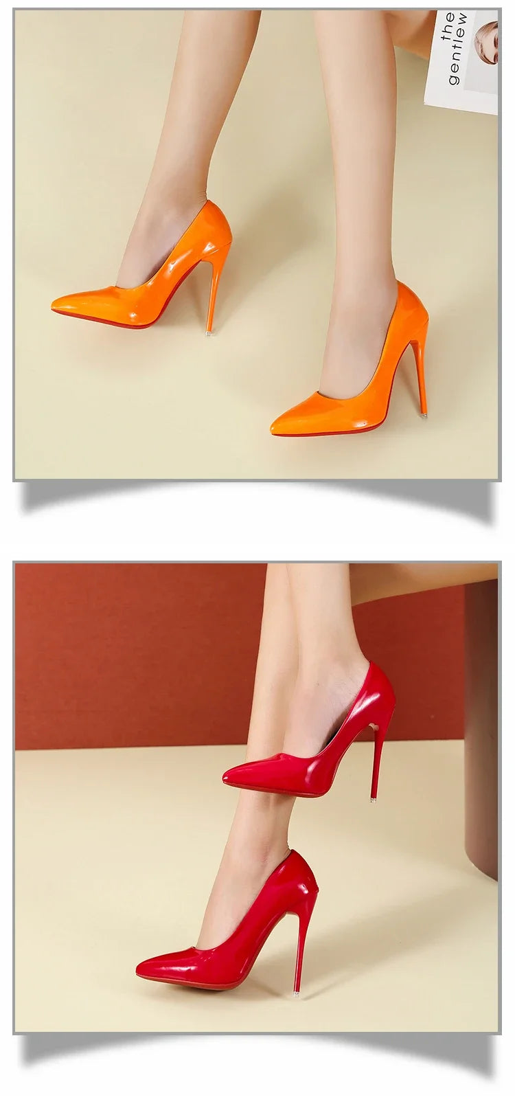 2024 Scarpe da donna Tacchi alti rossi Décolleté sexy con punta a punta 12 cm Scarpe da abito da spo