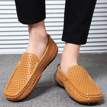 Scarpe casual da uomo di marca di lusso estiva Mocassini da uomo in vera pelle morbida Mocassini Designer italiano Scarpe da barca traspiranti