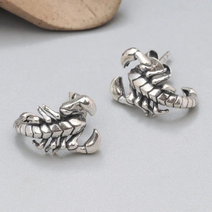 Buyee 925 Sterling Silver unico orecchino carino scorpione animale orecchino per donna uomo moda Punk Fine Jewelry orecchino platinumshop