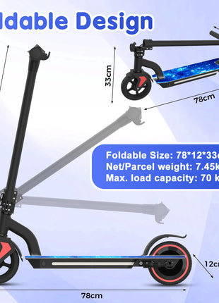 Monopattino Elettrico per Bambini 150W, 15km/h e Autonomia 10-15km, 3 Modalità di Velocità, Pneumatici da 6.5'', Doppio Freno, Design Pieghevole per Bambini 6-12 Anni