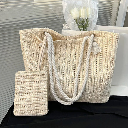 Designer Women's Bags Fashion Large Capacity Straw Tote Bag Summer Beach Bag Casual Big Bali Bag