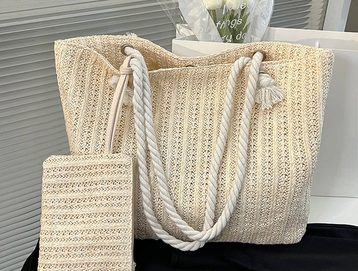 Designer Women's Bags Fashion Large Capacity Straw Tote Bag Summer Beach Bag Casual Big Bali Bag
