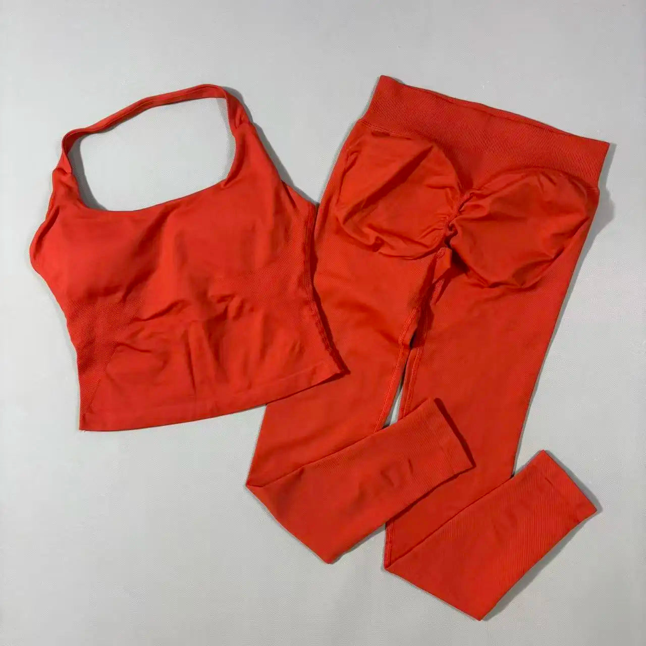 Yoga Gym Set 2 Piece Women Strappy Yoga Bra Top Workout Scrunch Shorts Sports Suit Fitness Clothes Seamless Yoga