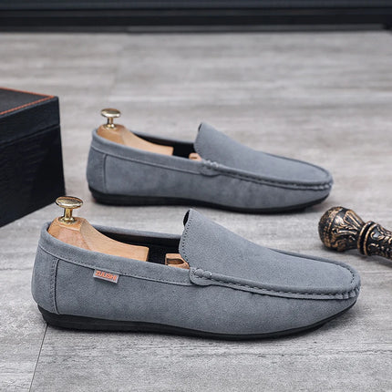 Scarpe Slip-On Artigianali in Vera Pelle per Uomo - Mocassini Casual Formali Traspiranti e Comodi con Suola in Gomma