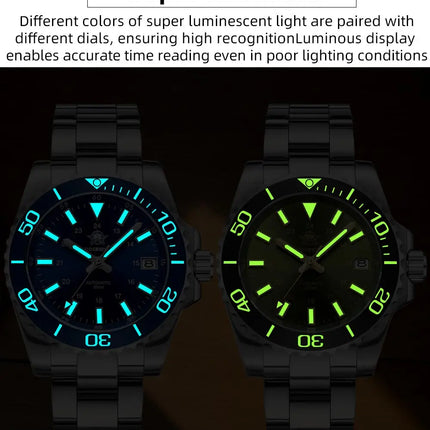 ADDIESDIVE Men's Watch 8215 Mechanical Sapphire Luminous Diving Watch 200m Ceramic Bezel Automatic Watch Clock Gift Watch AD2504