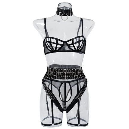 Toucheart Erotic Underwear Hollow Out Girl Complex Gathertogether Chest Support Straps Sexy Seductive Coquette Private Split Kit