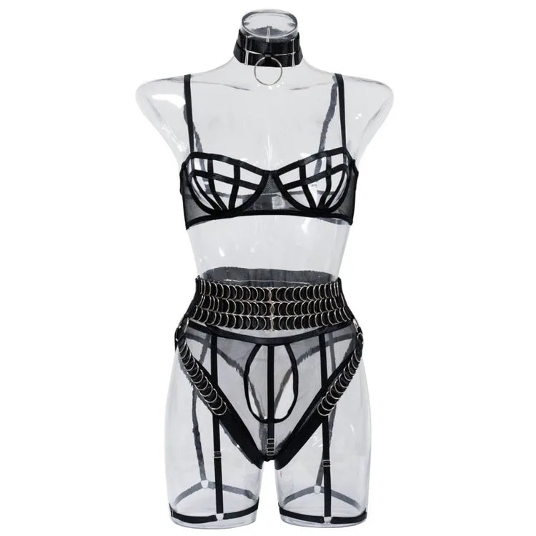 Toucheart Erotic Underwear Hollow Out Girl Complex Gathertogether Chest Support Straps Sexy Seductive Coquette Private Split Kit