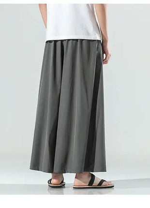 Abbigliamento da uomo in stile cinese estate sottile seta di ghiaccio pantaloni larghi Casual da uom