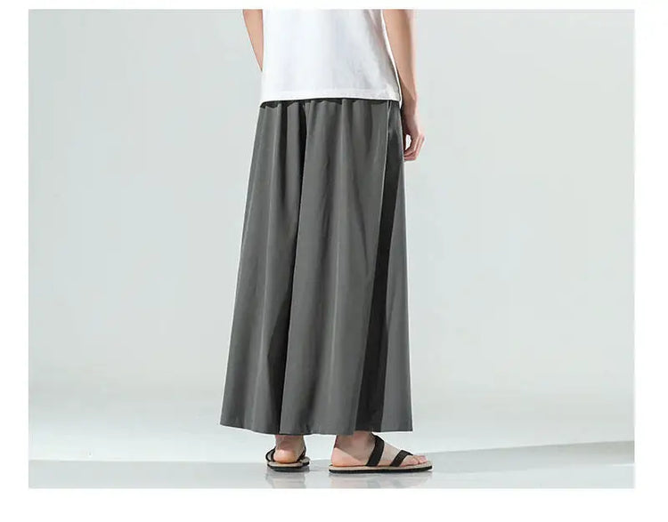 Abbigliamento da uomo in stile cinese estate sottile seta di ghiaccio pantaloni larghi Casual da uom