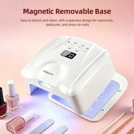 2 IN 1 UV LED Nail Dryer Auto Sensor 78 LEDs Dual Port Fast Curing Nail Light for Single Finger Toe Full Hand Manicure Pedicure