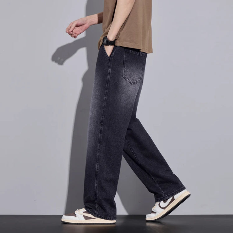 Abbigliamento da uomo Pantaloni a gamba larga Jeans larghi Streetwear Pantaloni in denim moda dritti