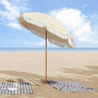 Ombrellone da Spiaggia Giallo e Bianco, 160x160 cm, Inclinabile, Resistente ai Raggi UV, Leggero e Portatile, Ideale per Giardino e Terrazza