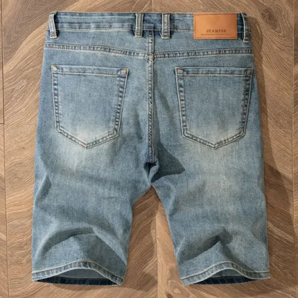 2025 Estate Marca Stretch Sottile Bermuda Masculina Cotone Denim Jeans Jorts Uomo Al Ginocchio Morbido Ropa Hombre Pantaloncini