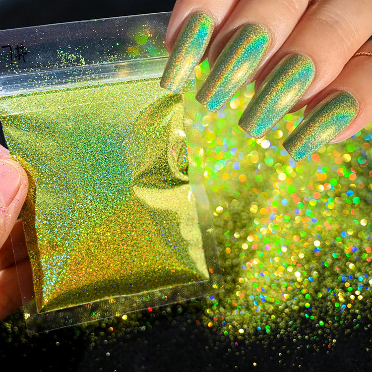 10g/Bag Glitter Snow White Nail Art Sugar Powder Sweater Laser Shiny Decoration Chrome Powder Woolen Candy Effect Nails 2027