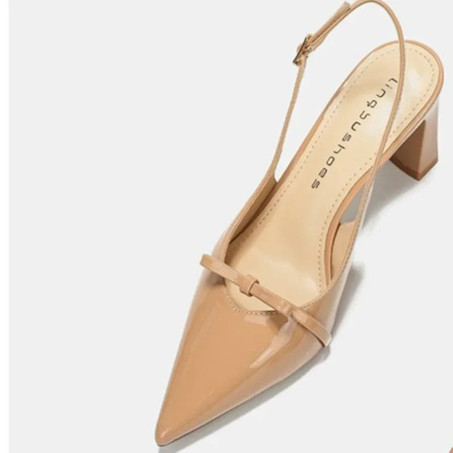 Pointed Toe Women's New Sandals 2025Summer Bow Luxury Brand Sexy Buckle High Heels Slingback Shallow Mouth Girls Mary Jane Shoes PlatiNum