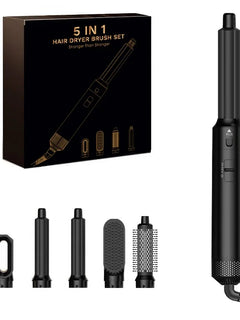 5 in 1 Hot Air Styler Hair Dryer Brush with Curling Barrels Volumizing Brush and Straightening Attachment for Home Use