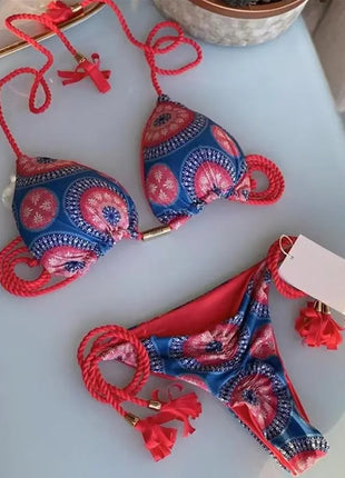 Nuovo Costume da Bagno Sexy da Donna, Set Bikini all'Uncinetto a 2 Pezzi, Triangolare Brasiliano, Push-Up, per Spiaggia Estiva PlatiNum