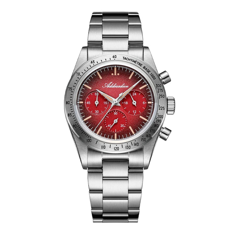 ADDIESDIVE Chronograph Watch For Men 10Bar Waterproof 316L Stainless Steel 0S20 C3 Vintage Luminous Luxury  Quartz Watch AD2552