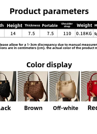 Elegante Mini Borsa a Tracolla con Manico Superiore, Chiusura Dorata, Versatile Borsa in Finta Pelle Scamosciata e Pelle per Uso Quotidiano Femminile