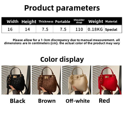 Elegante Mini Borsa a Tracolla con Manico Superiore, Chiusura Dorata, Versatile Borsa in Finta Pelle Scamosciata e Pelle per Uso Quotidiano Femminile