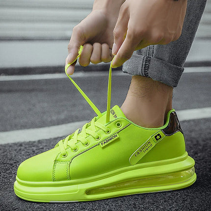 Men's Platform Sneakers Solid Design Sports Running Tennis Sneakers Lace Up Walking Trainers Shoes Casual Outdoor Shoes 39-44