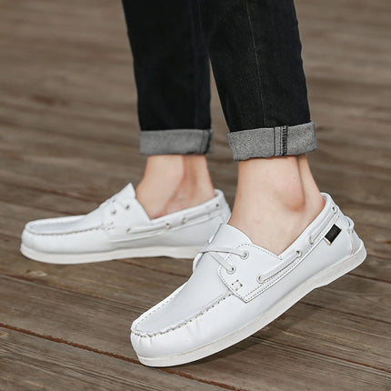 Scarpe mocassini da uomo alla moda con punta a grembiule, comode antiscivolo per passeggiate all'aperto, viaggi, primavera ed estate