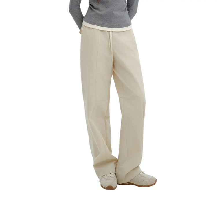 Metersbonwe Women's Cargo Jogger Pants Loose Fit Drawstring Elastic Waist Streetwear Casual Trousers Trendy Tapered Sweatpants