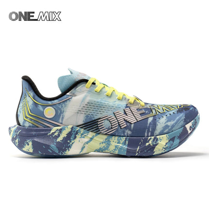 Scarpe da Corsa ONEMIX Marathon con Piastra in Carbonio, Supporto Professionale Stabile, Ammortizzazione, Ultra-leggere e Reattive per Uomo PlatiNum