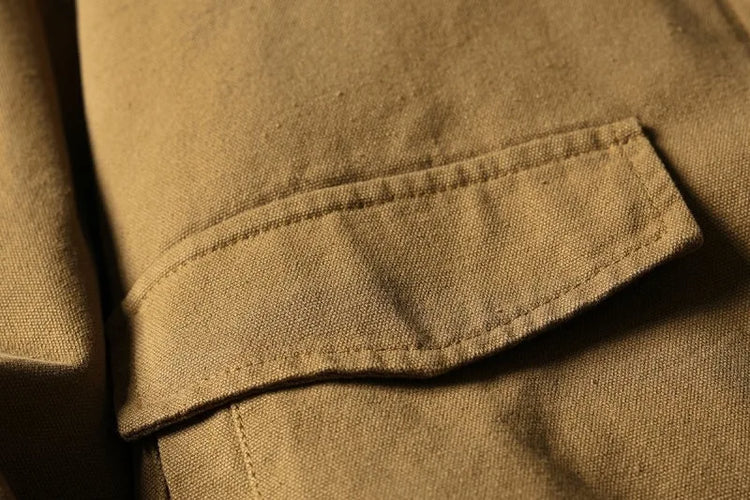 AMEKAJI Retro Japanese Men's Cotton Jaet Thiened Warm Casual Loose Collar Workwear Outerwear Trendy Winter Coat