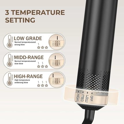 UKLISS 638 5‑In‑1 Hot Air Brush Set, Professional Hair Styling Tools, Multi‑Function Hair Dryer Curling Iron Straightener Kit For Curling, Drying, Straightening, Smoothing And Fluffy Hairstyle, For Home Professional Use