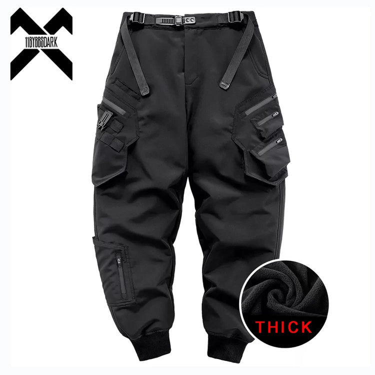 2024 Winter Warm Tactical Pants Men Fashion Functional Multi Pockets Cargo Trousers Hip Hop Streetwear Joggers Pant Techwear