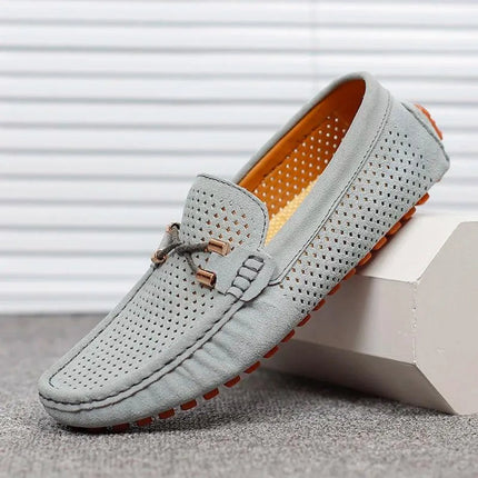 Nuovi mocassini fatti a mano in vera pelle scamosciata Abito da uomo Calzature casual da barca Guida Slip on Winter Summer Peas Scarpe maschili per uomo