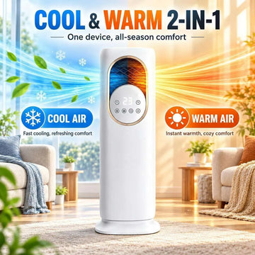 5‑in‑1 Tower Heating and Cooling Fan, Ptc Ceramic Fast Heating, Ultrasonic Nano Humidification, Uv Sterilization, 180 ° ‑Wide‑Angle‑Airflow for Home