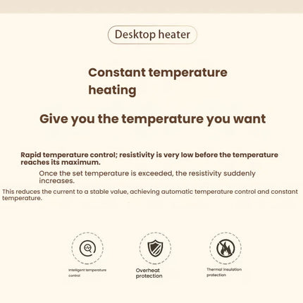 Portable Space Heater for Personal Use 500W Electric Heaters Indoor with Thermostat Fast Heating for Bedroom Office and Indoor