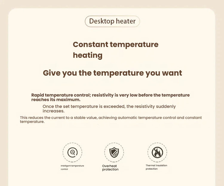 Portable Space Heater for Personal Use 500W Electric Heaters Indoor with Thermostat Fast Heating for Bedroom Office and Indoor