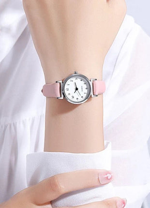 Orologio da donna alla moda con quadrante piccolo, cinturino in pelle casual, orologi da polso al quarzo da donna platinumshop