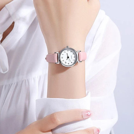 Orologio da donna alla moda con quadrante piccolo, cinturino in pelle casual, orologi da polso al quarzo da donna platinumshop