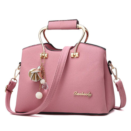 Yogodlns Luxury Pendant Handbag For Women PU Leather Tassel Shuolder Bag Designer Handle Bag Brand Shopping Mommy Shoudler Bag PlatiNum