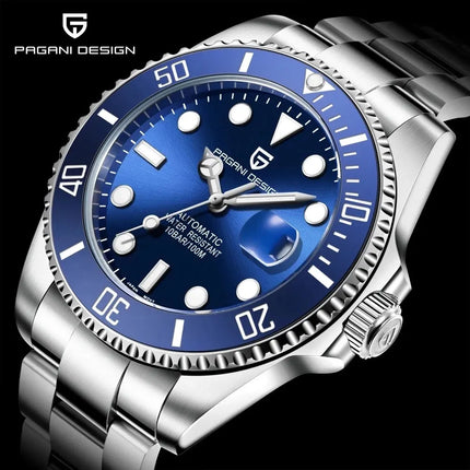 PAGANI DESIGN 2026 43MM Serie Water Ghost Orologio Meccanico di Lusso da Uomo con Ghiera in Ceramica, Vetro Zaffiro, Acciaio Inossidabile, Orologi Automatici da Uomo