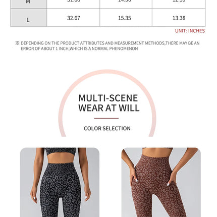 Women's Seamless Leopard Print Yoga Pants with Hip Lifting and High Waist Fitness Pants with High Elasticity PlatiNum