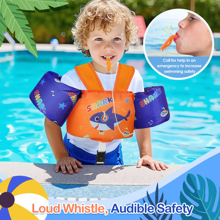 Kids Swim Vest Floaties for Children Arm Band Floaties with Adjustable Strap Swim Jacket Water Wing Pool Floating Learning Swimming