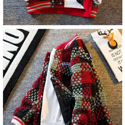 Autumn Winter New Men's Cardigan Single-Breasted Fashion Knit Sweater Stitching Colorblock O Collar Coats Swearter Jackets